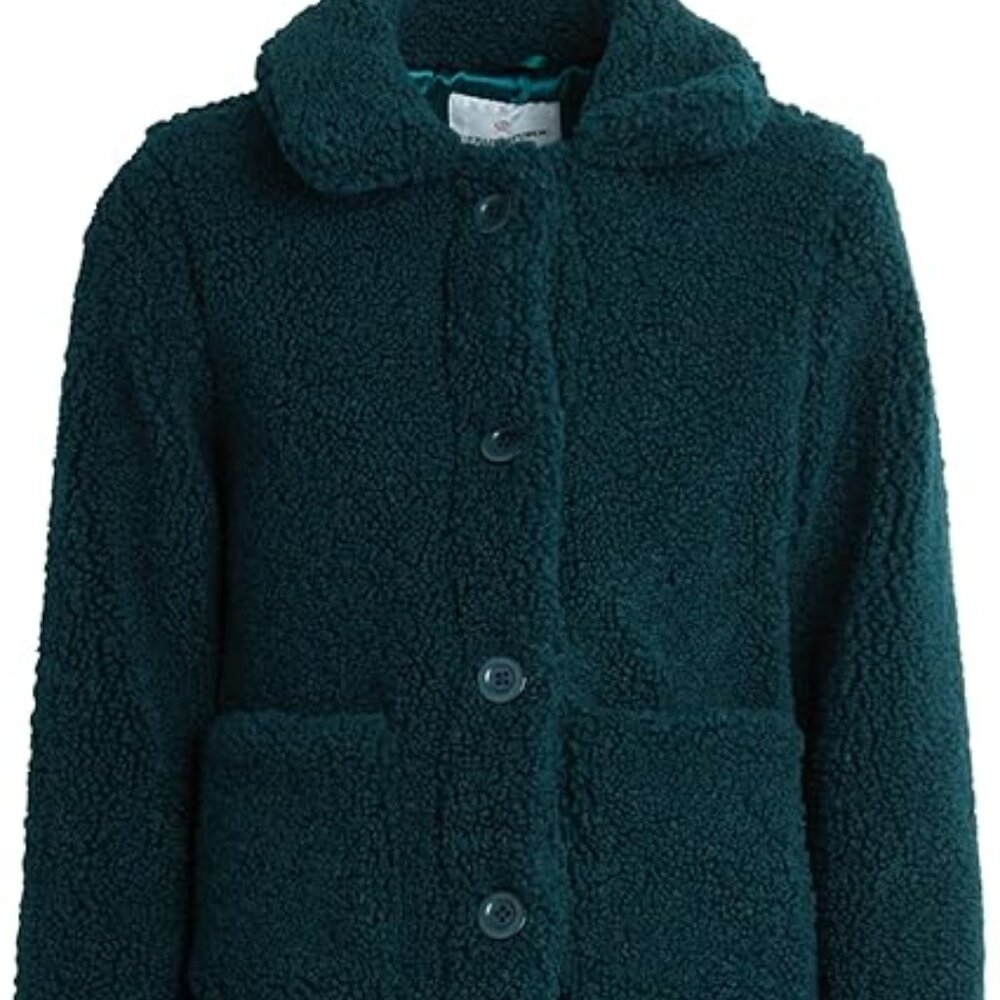 NWT URBAN REPUBLIC Girls' Faux Shearling Plush Jacket XL Pine Green